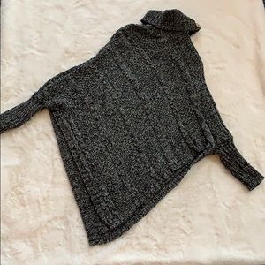 Cowl neck poncho with sleeves